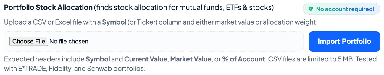 Import Portfolio upload area